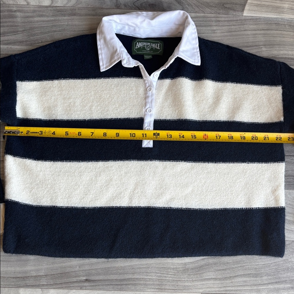 American Eagle Outfitters Navy and Cream Striped Sweater - Picture 9 of 11